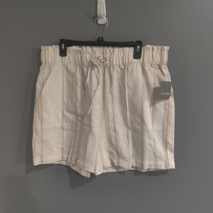 Falls Creek Cream Striped Drawstring Women’s Shorts